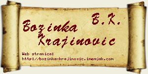 Božinka Krajinović vizit kartica